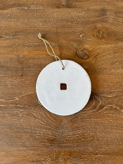 White Fibre-clay Hanging Coins