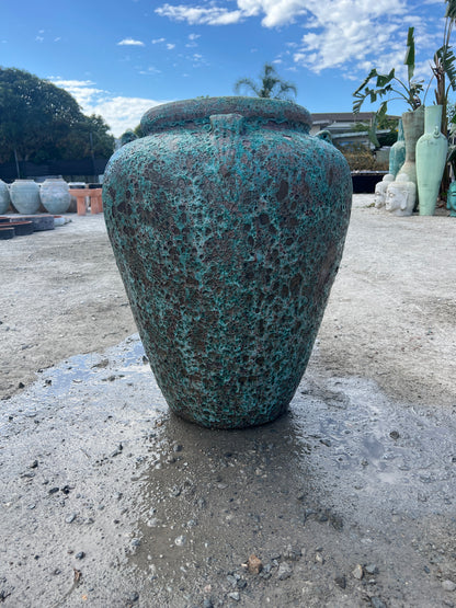 Green Lava Rock Handle Urn