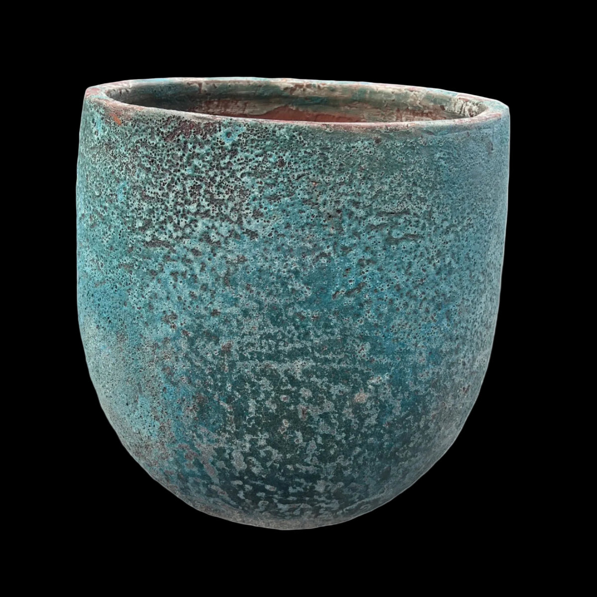 Green Atlantis Lava Rock Low Jam Pots S3 - Venice Street Living Coastal Garden Pot Planter (4)