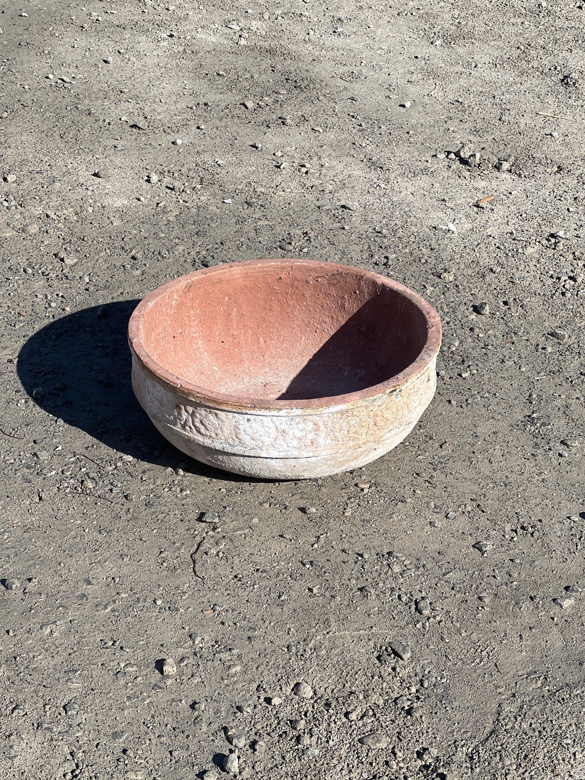 ancient Vietnamese clay floral succulent bowls in three sizes great for indoor and outdoor garden features