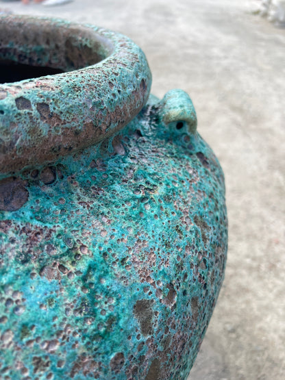 Green Lava Rock Handle Urn