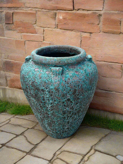 Green Lava Rock Handle Urn