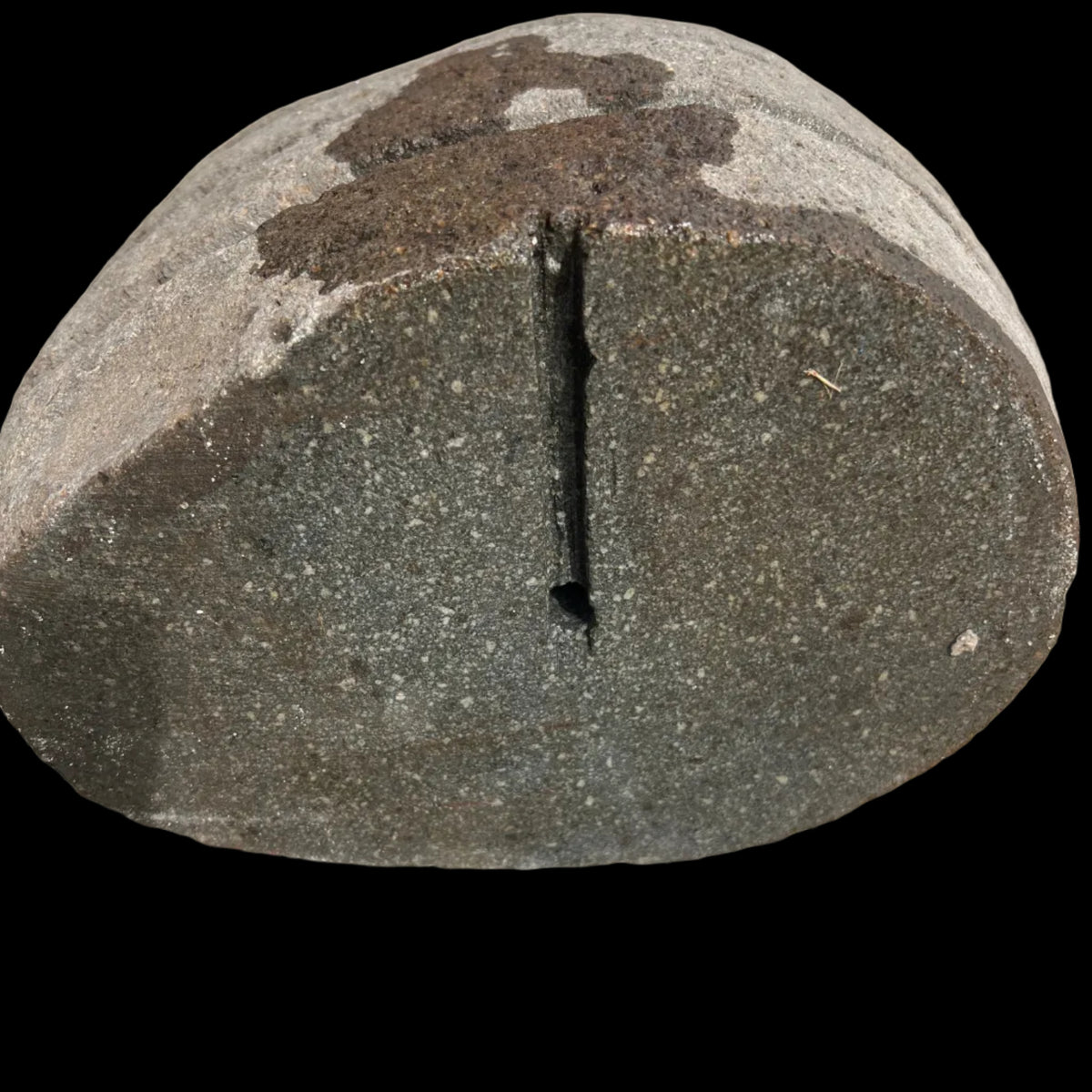 Small Slotted Stone Lamp