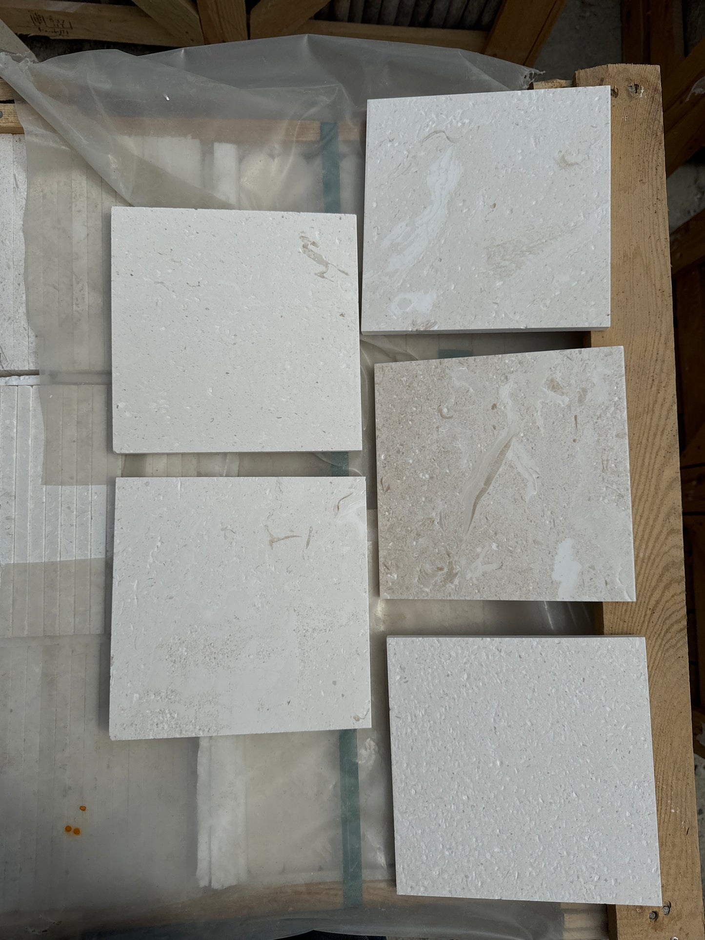 Shell Stone 203x203 Brushed Tiles