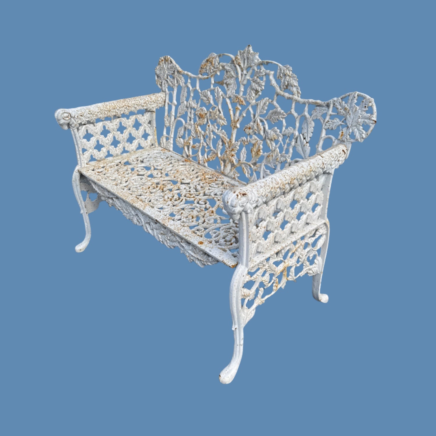 Cast Iron 2-Seater Bench Seat White S13AW