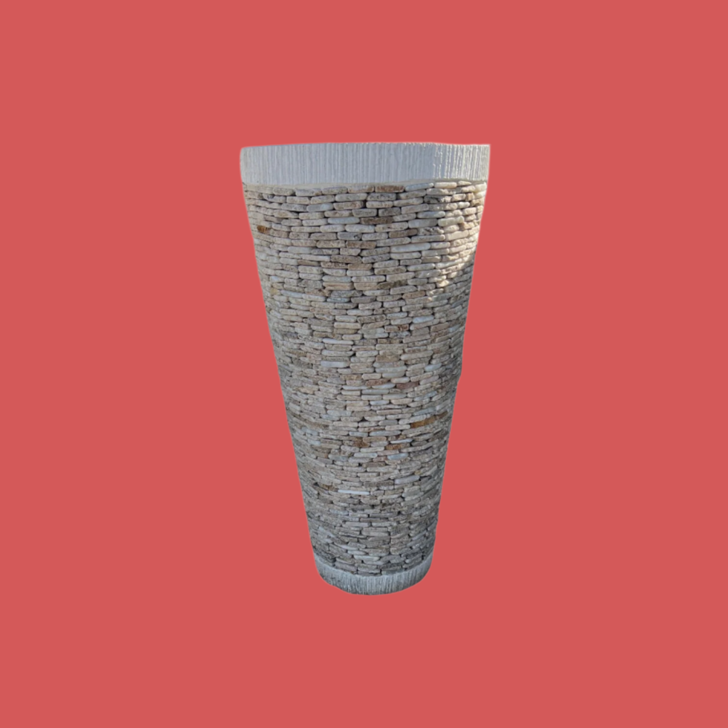 Tall Quartz Pebble Cone Pot