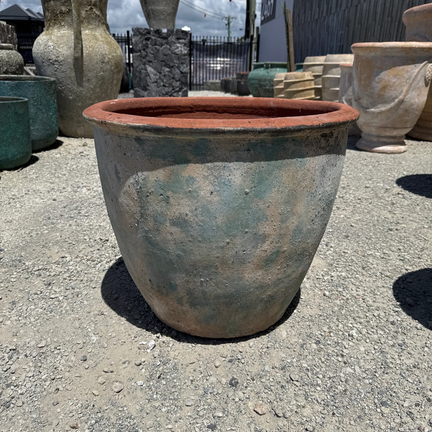 XL Ancient Blue Round Tree Planters S2