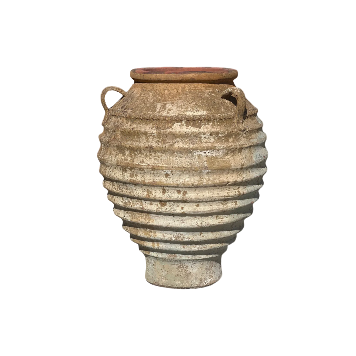 Large Ancient 9 Rib Belly Handle Urn - Venice Street Living Coastal Garden Pot Planter (1)