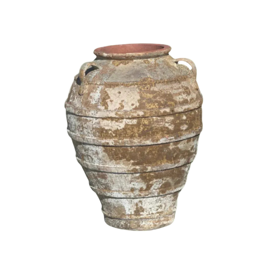 Large ancient 4 band belly handle urn - Venice Street Living Coastal Garden Pot Planter (1)