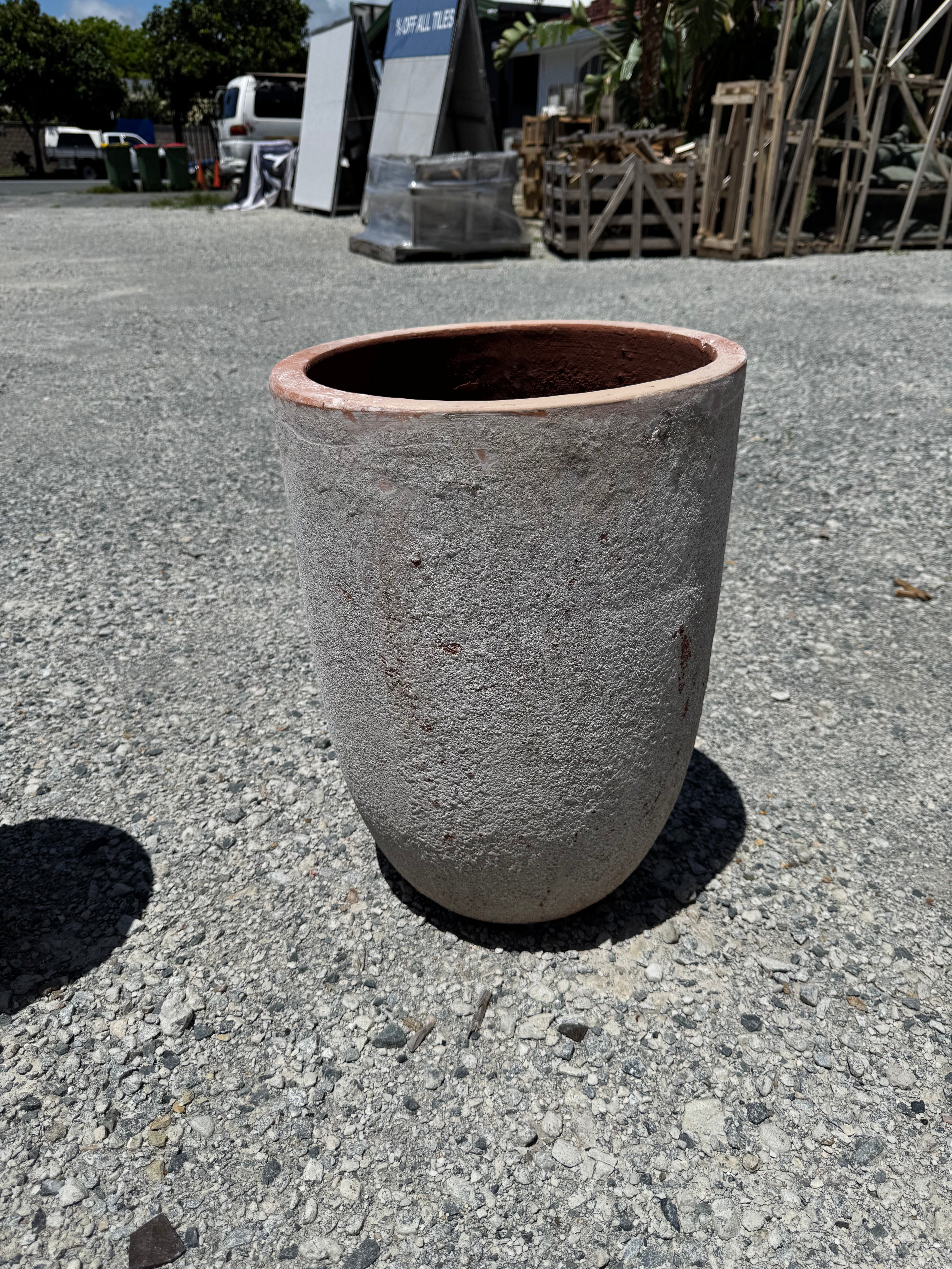 Ancient Vietnamese tall medium size U pot great for the garden