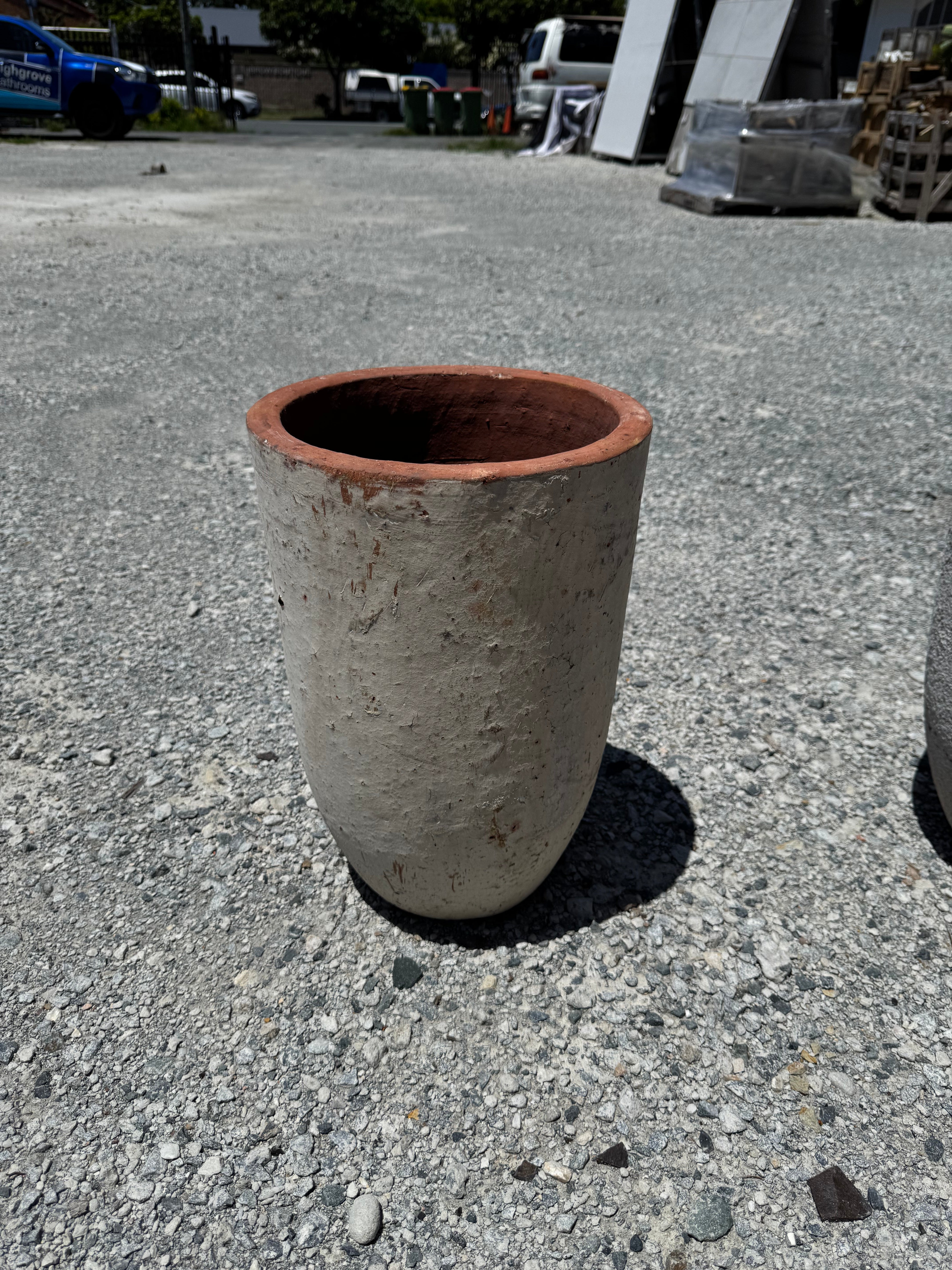 Ancient Vietnamese tall small U pot great for the garden