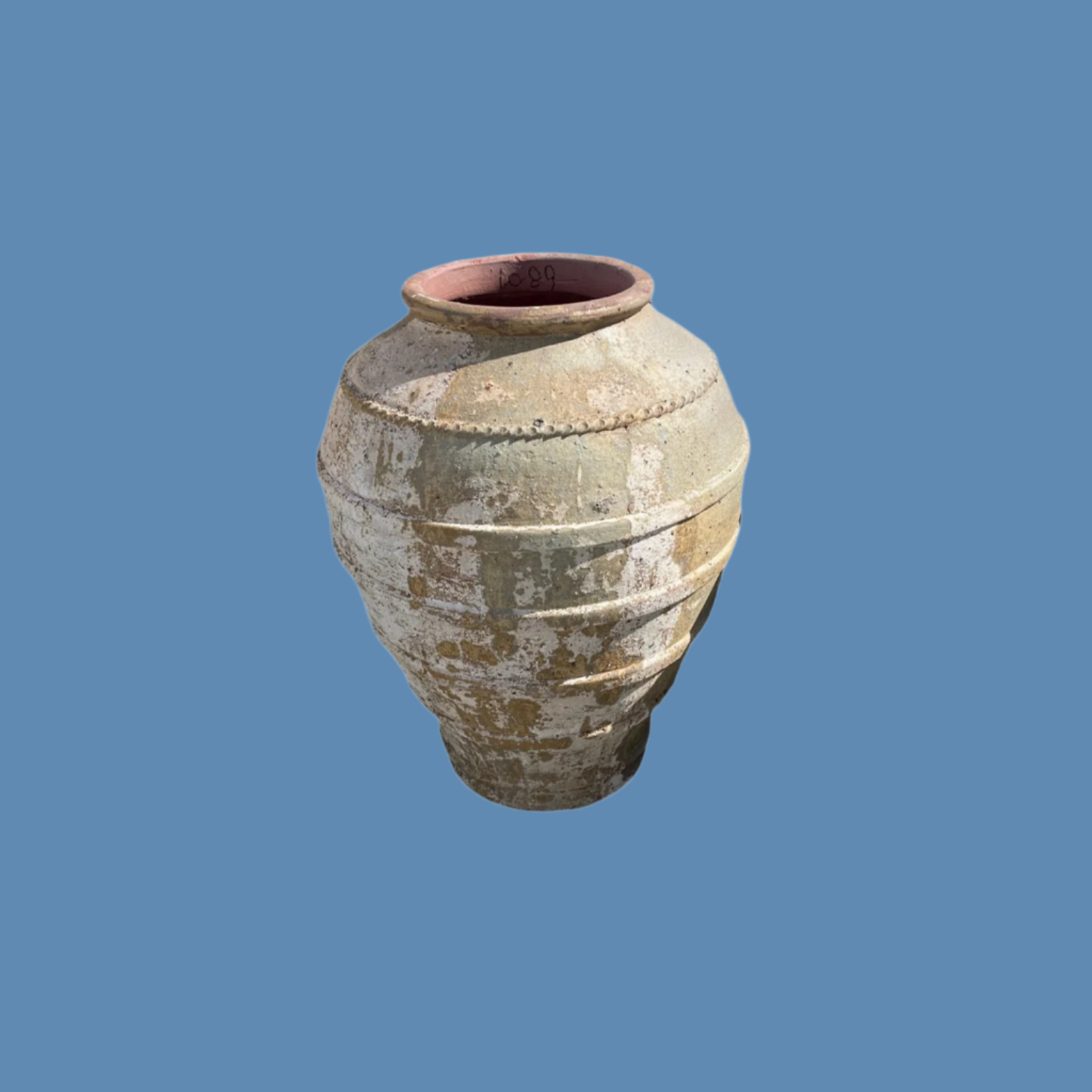 Large ancient 4 band belly urn