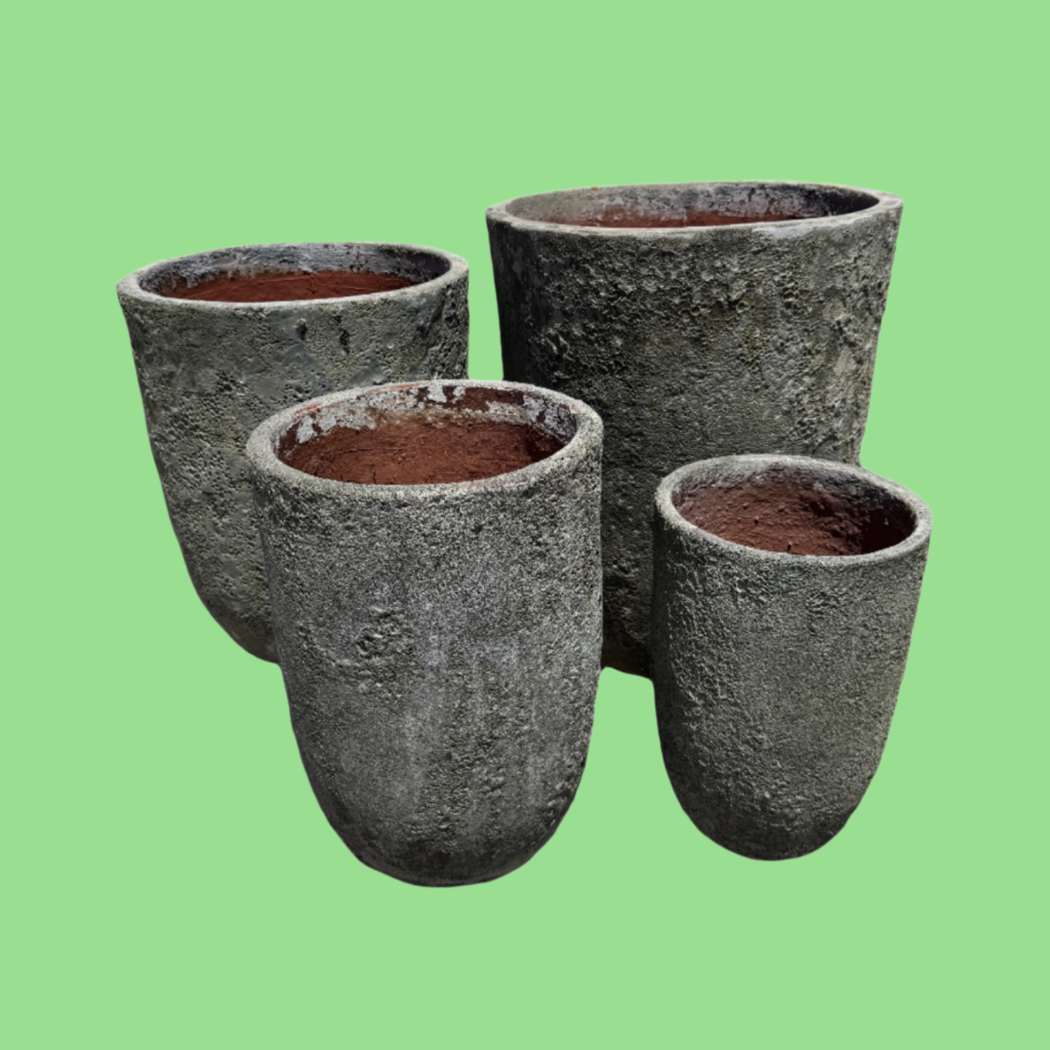 Lava Rock Tall U Pots S4