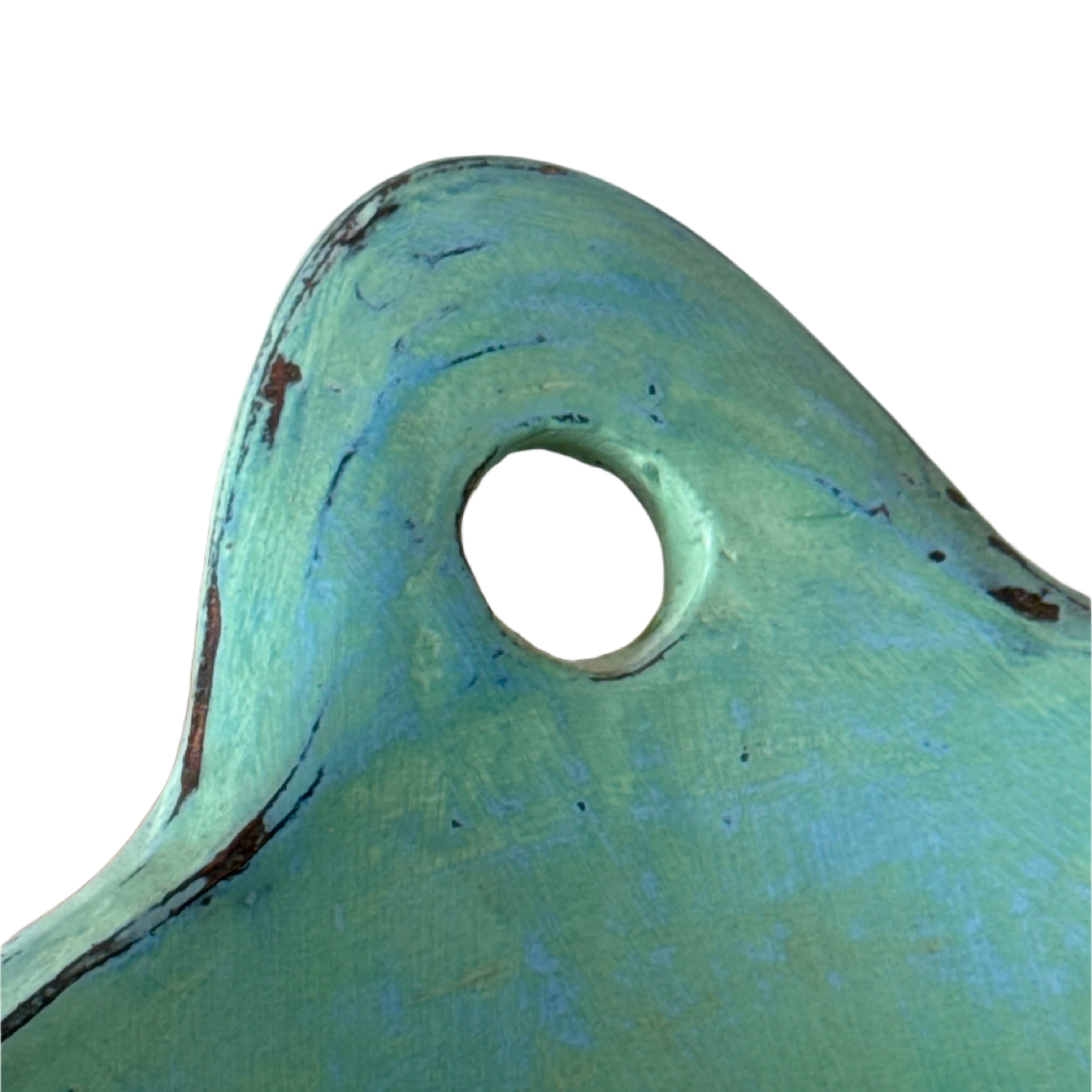 Turquoise Fibre-clay Bowl w Handles