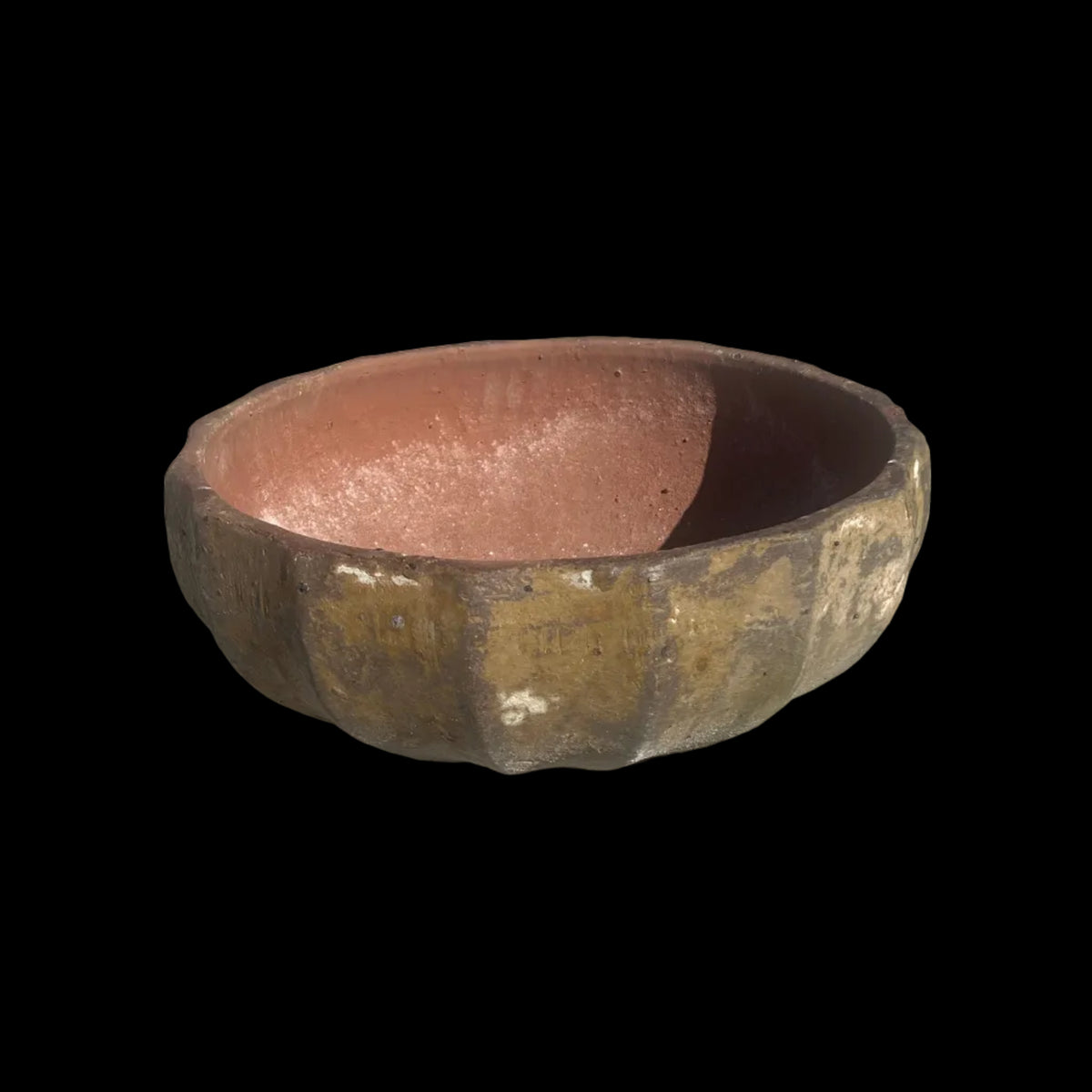 Ancient Vietnamese Yellow clay Mellon Bowl