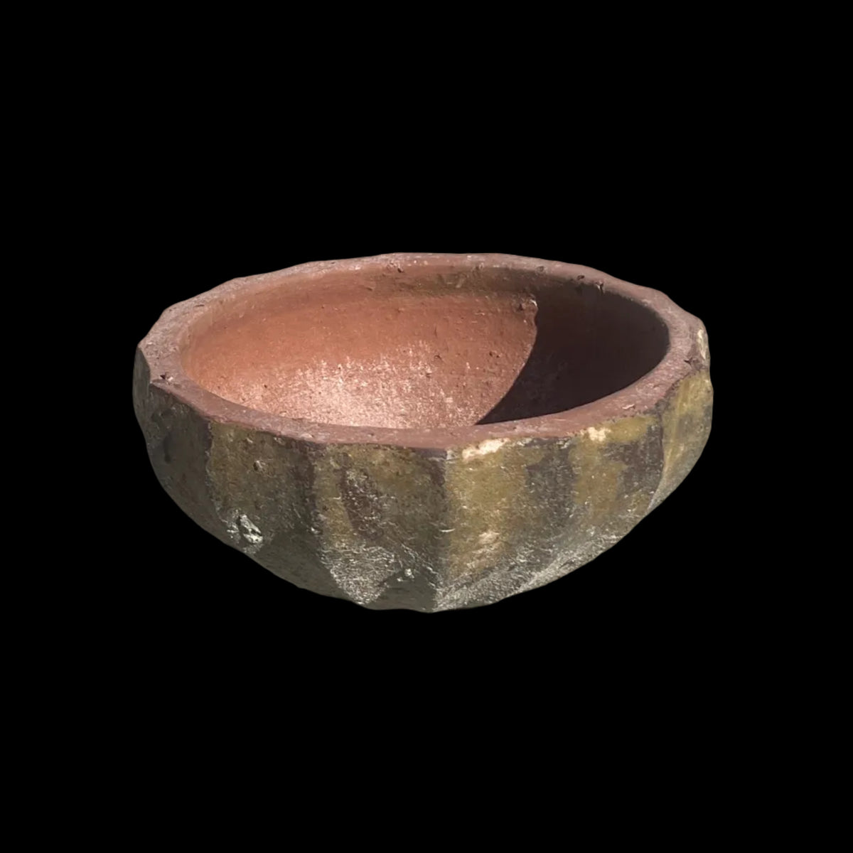 Ancient Vietnamese Yellow clay Mellon Bowl