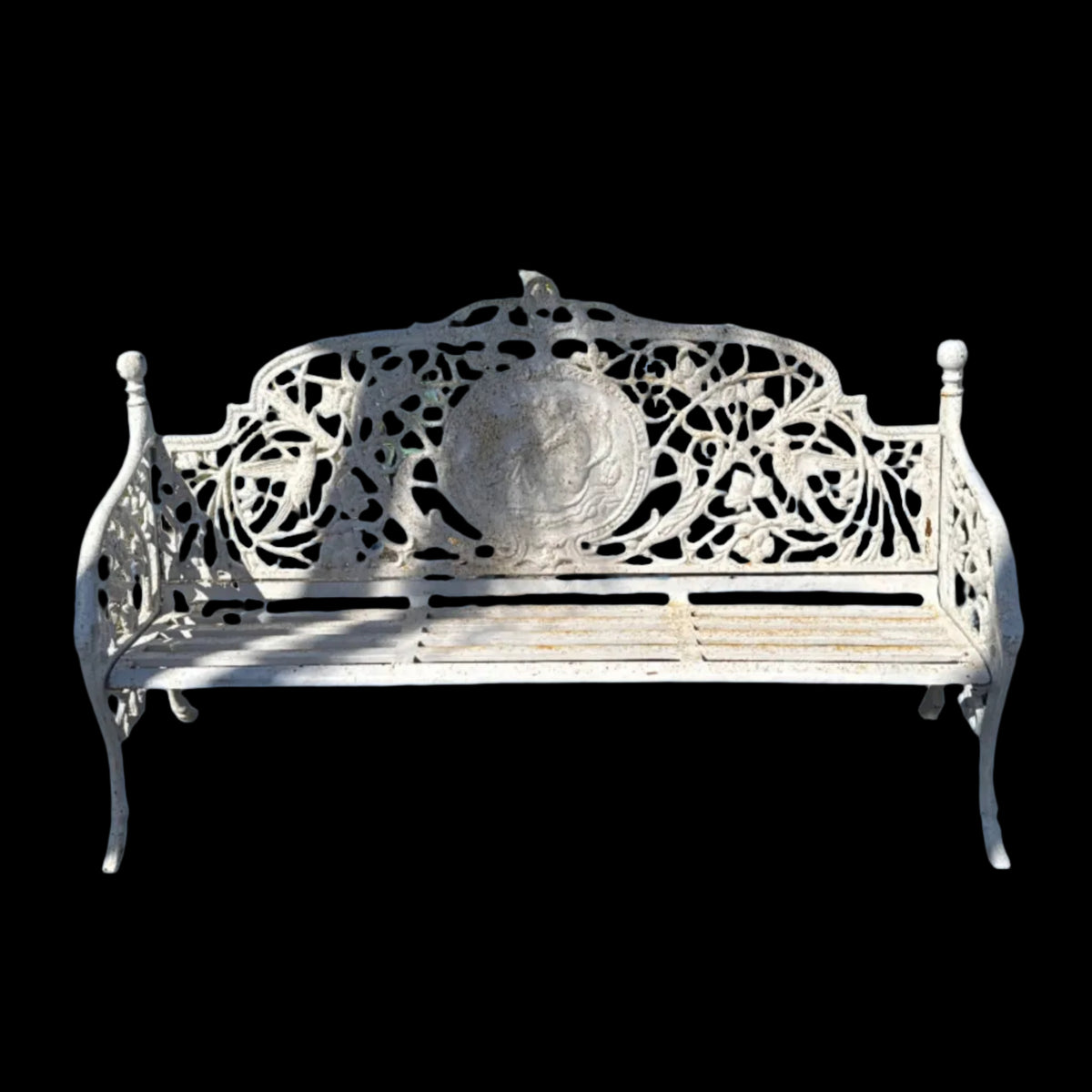 premium high-quality Cast Iron white 3-Seater Bench Seat thats great for outdoor areas and is also weatherproof