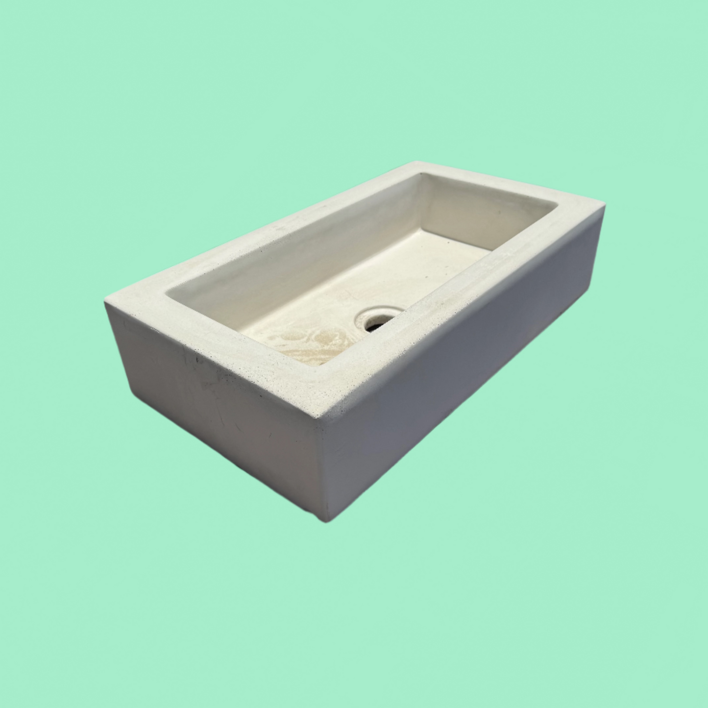 Rectangle Concrete White bathroom basin sink side view