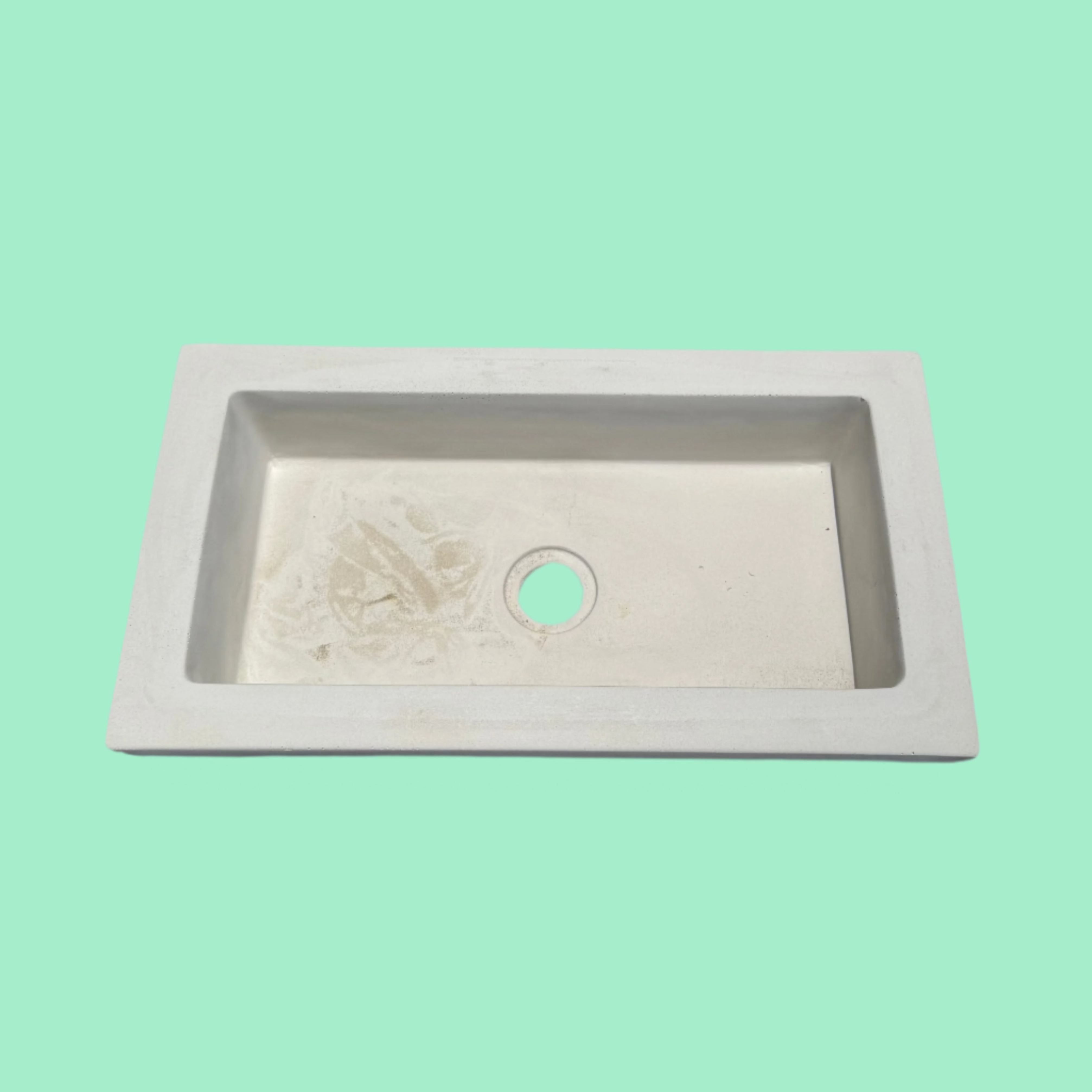 Rectangle Concrete White bathroom basin sink top view