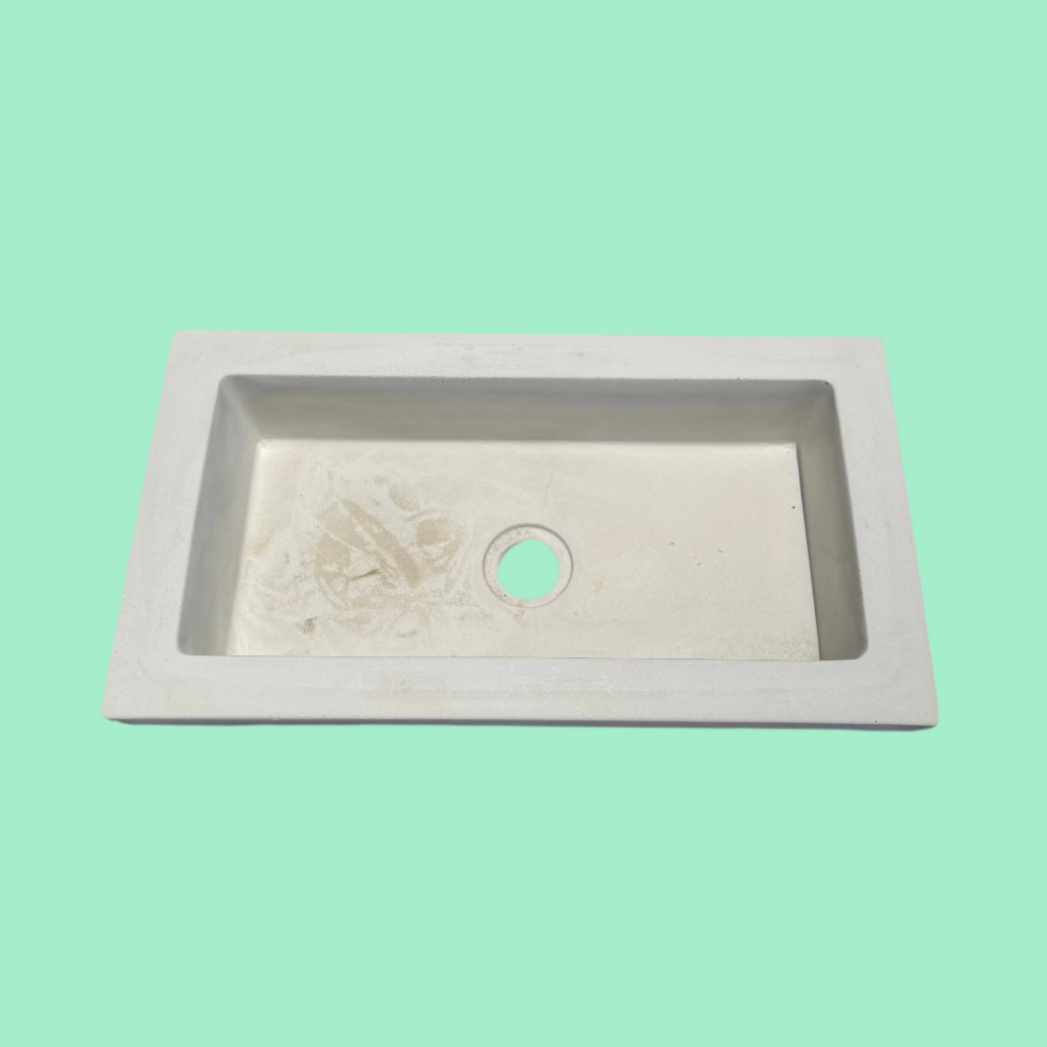 Rectangle Concrete White bathroom basin sink top view