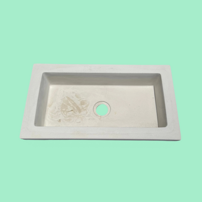 Rectangle Concrete White bathroom basin sink top view