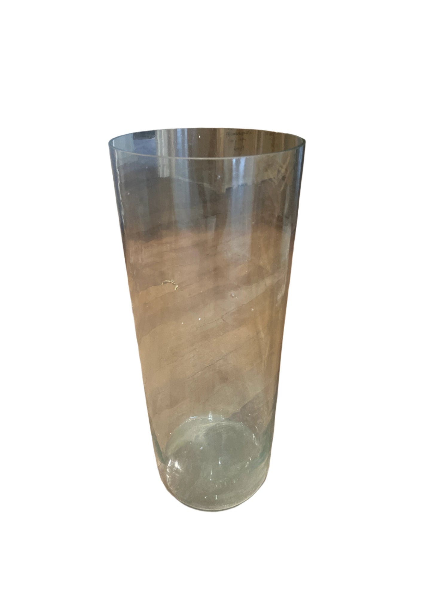 cylindrical glass vase