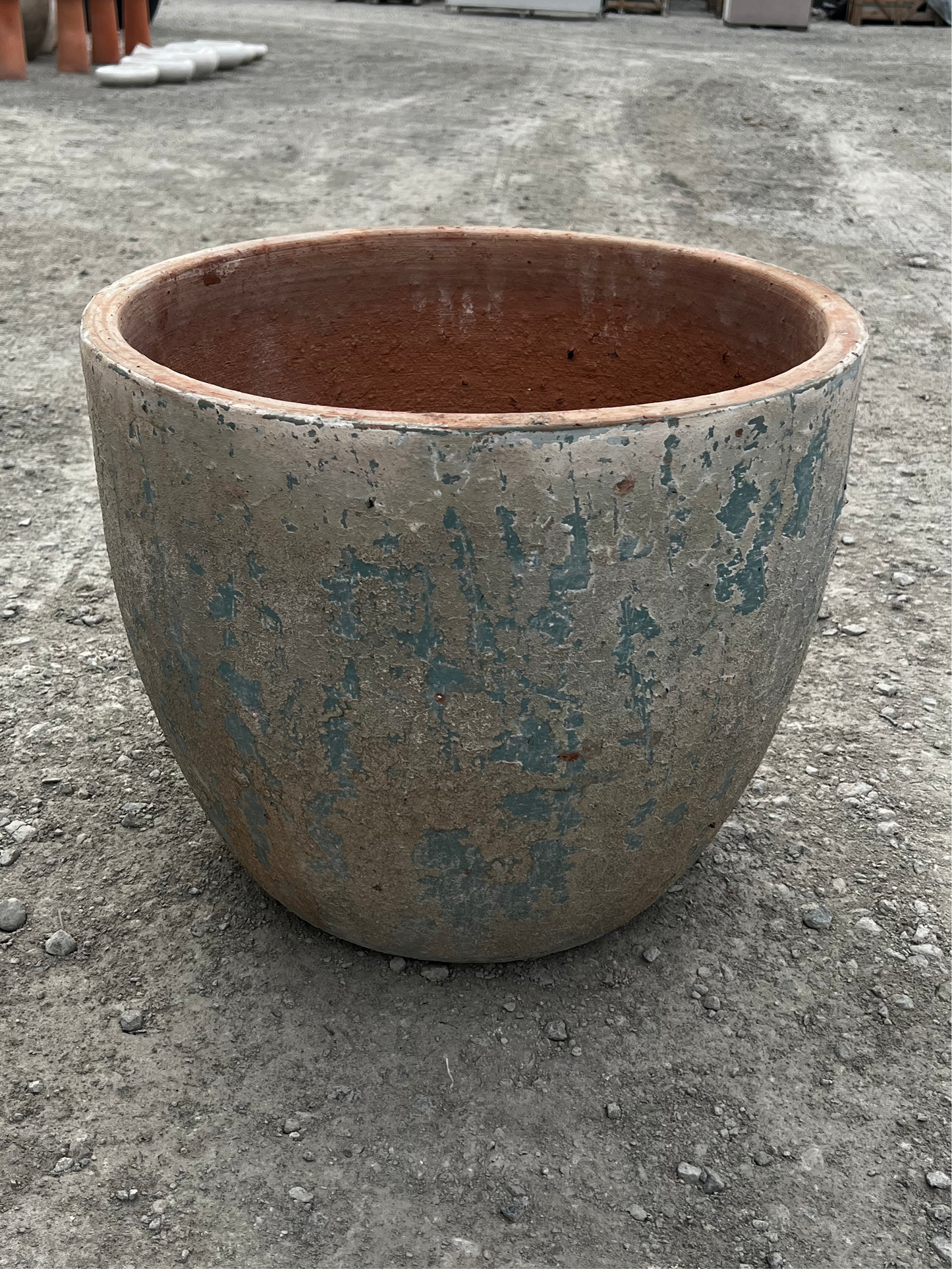 ANCIENT VIETNAMESE BLUE EGG POTS FOR OUTDOOR OR INDOOR FEATURES FOR YOUR HOME DECORATION AND PLANTING IN THREE SIZES