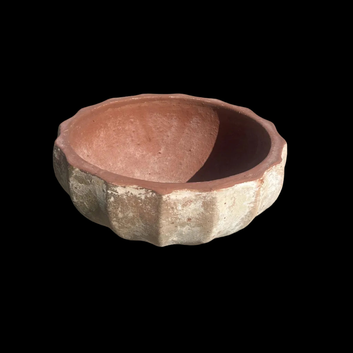 Ancient Vietnamese Yellow clay Mellon Bowl