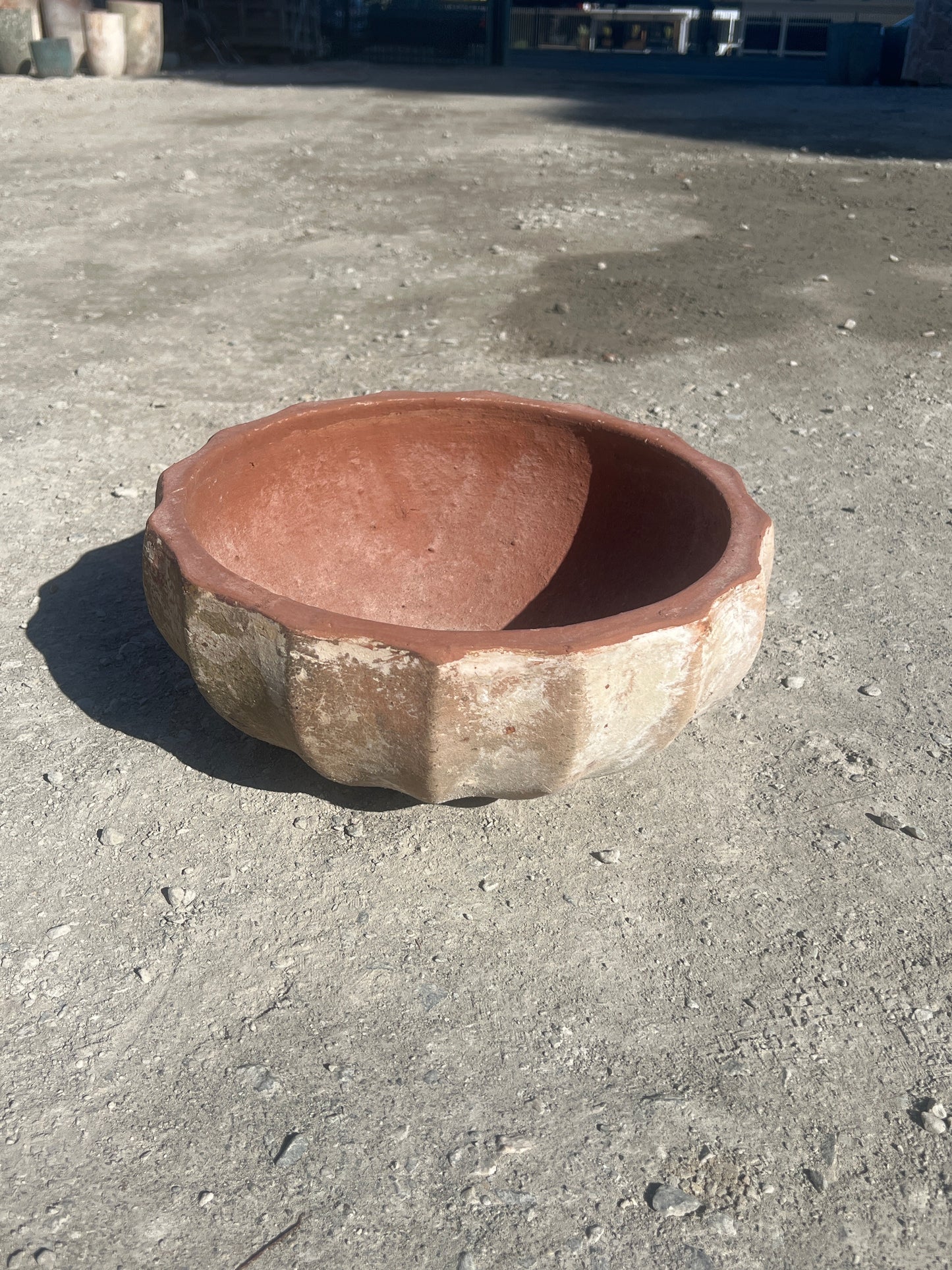 Ancient Vietnamese Yellow clay Mellon Bowl