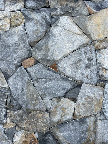 Diamond Blue Quarts random freeform natural Stone Cladding for building, home decoration, renovations, interior & exterior walls, garden features and feature walls. 