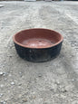 Handcrafted Vietnamese clay matte black round succulent garden bowl for indoor and outdoor plants