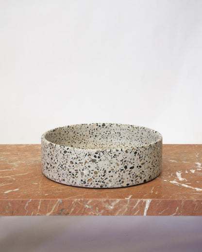 Fleur Studios round Terrazzo bathroom Basin sink Ruse Nougat side