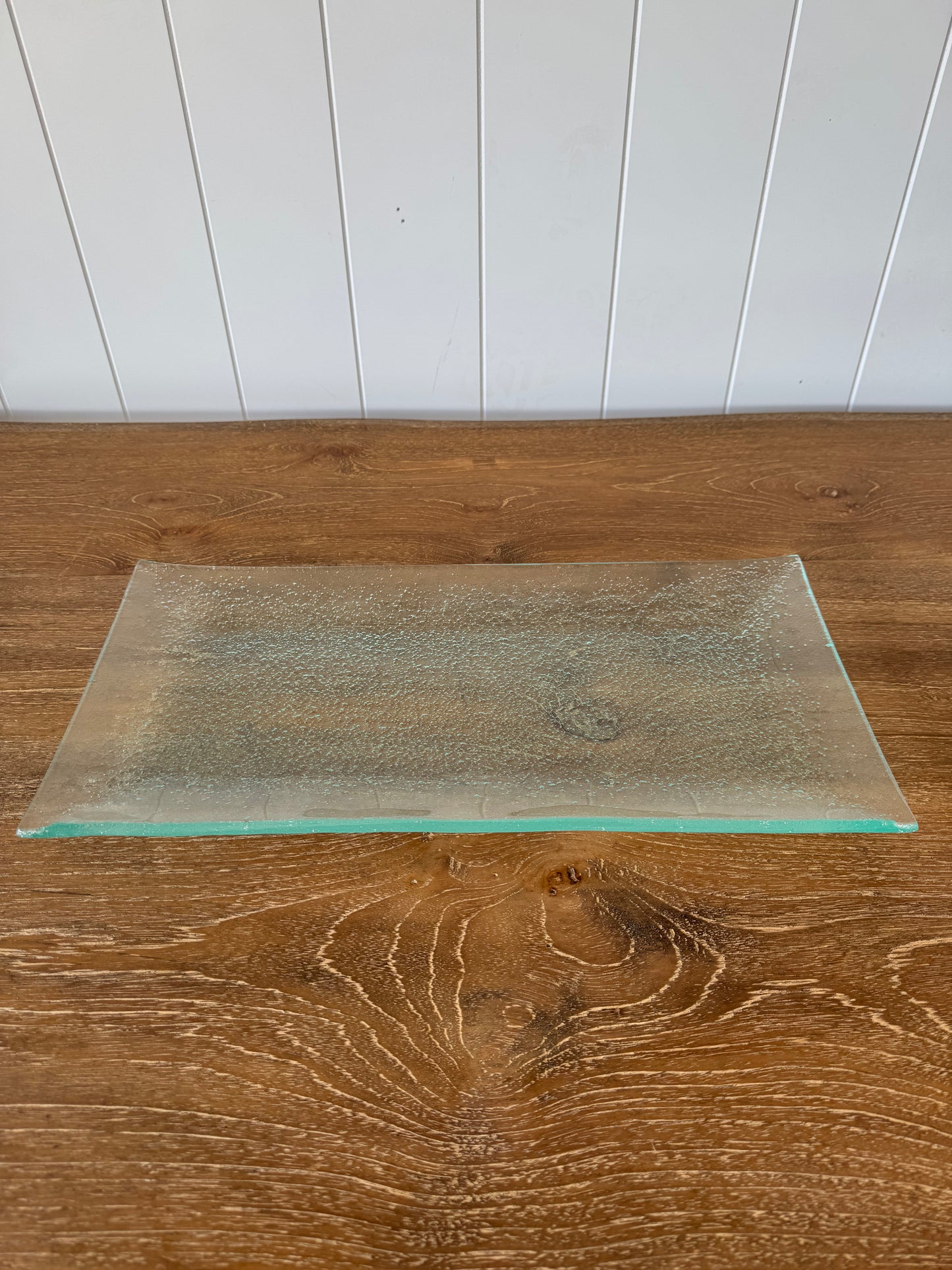 Glass rectangle bowl ideal for serving platters, salads, snacks, or as a decorative piece