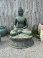 Metal Buddha with Worn Copper Patina