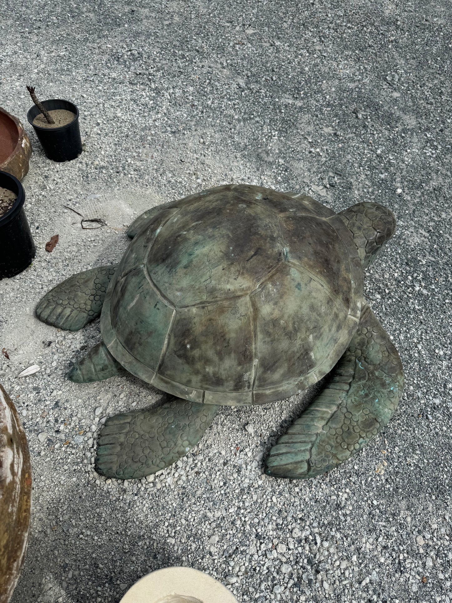 Iron Turtle With Worn Copper Patina