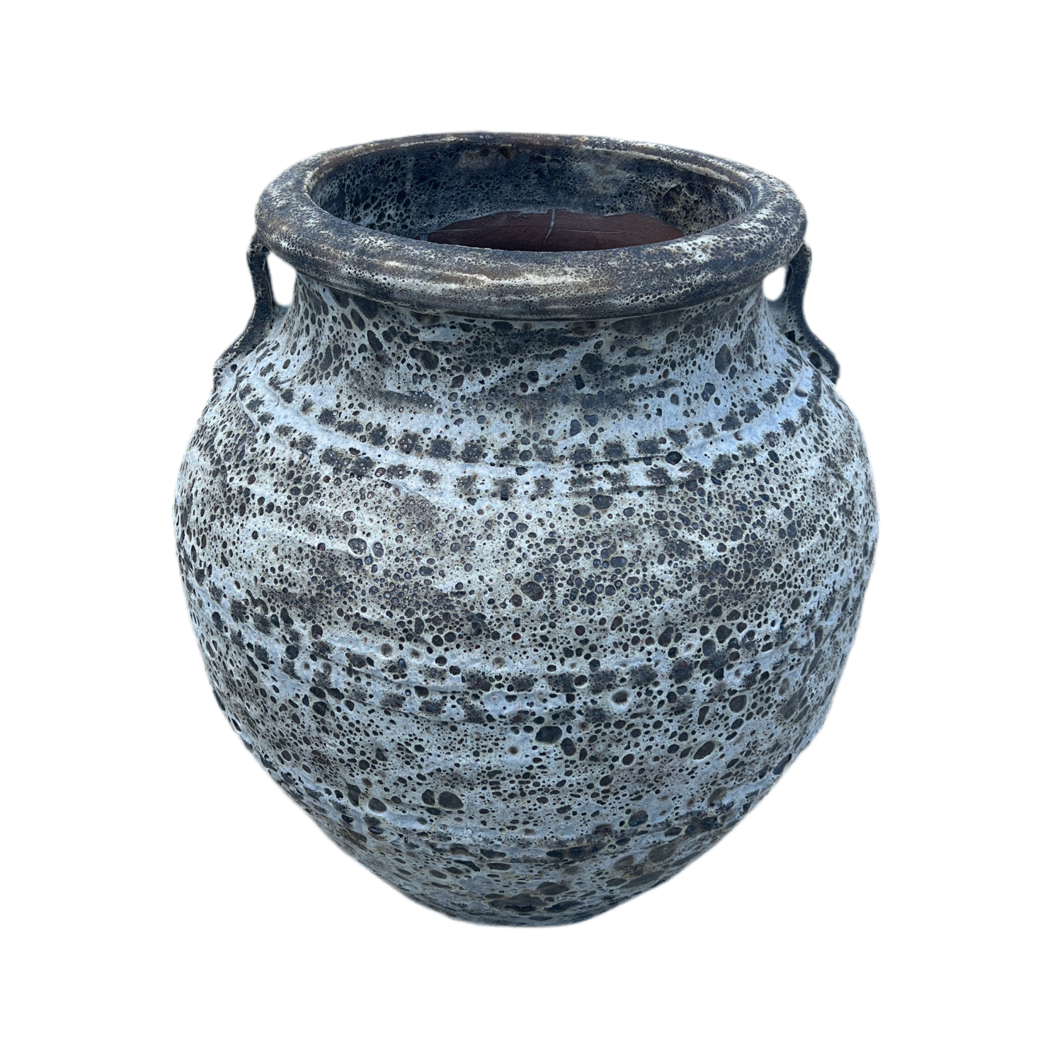 Lava rock Atlantis garden pot urn with handles in beige colour great for indoors and outdoors
