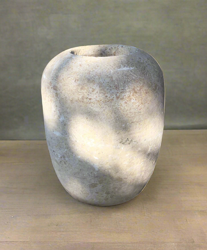 beautiful limestone garden pot urn with carvings, great for outdoor use as a statement piece.