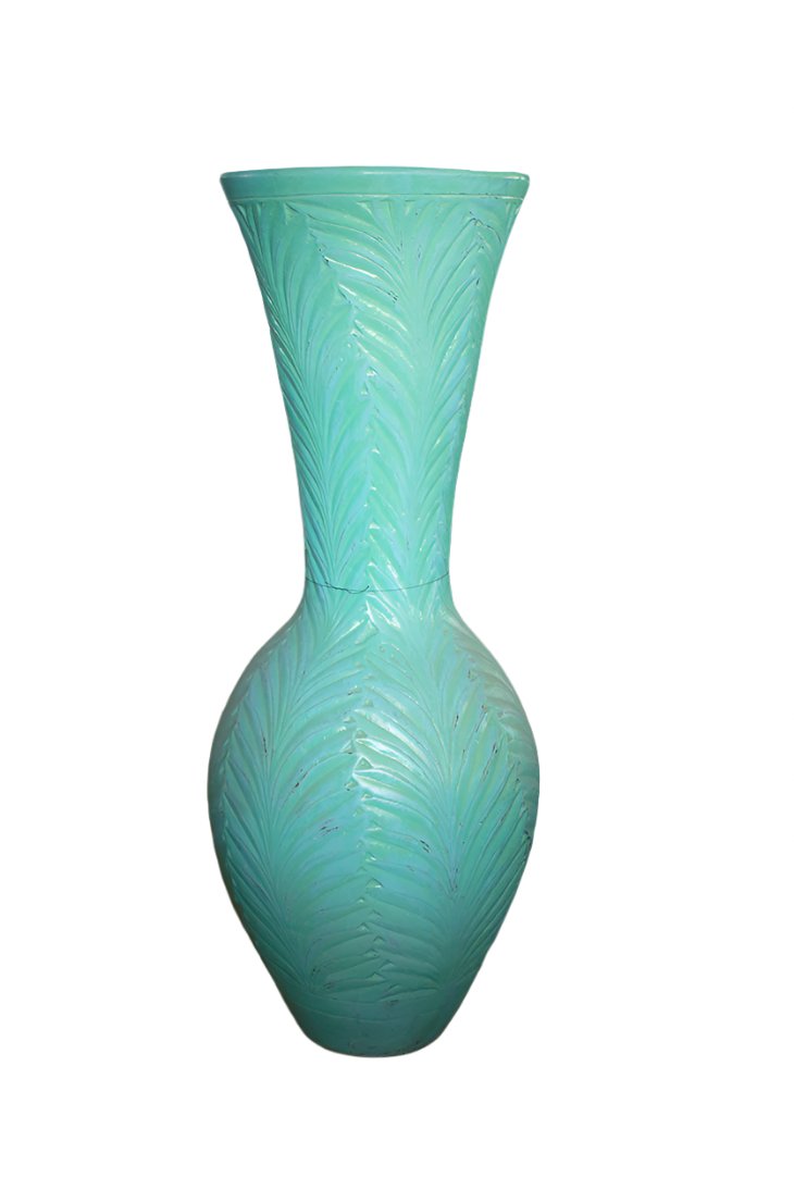 Turquoise leaf pattern Composite Vase