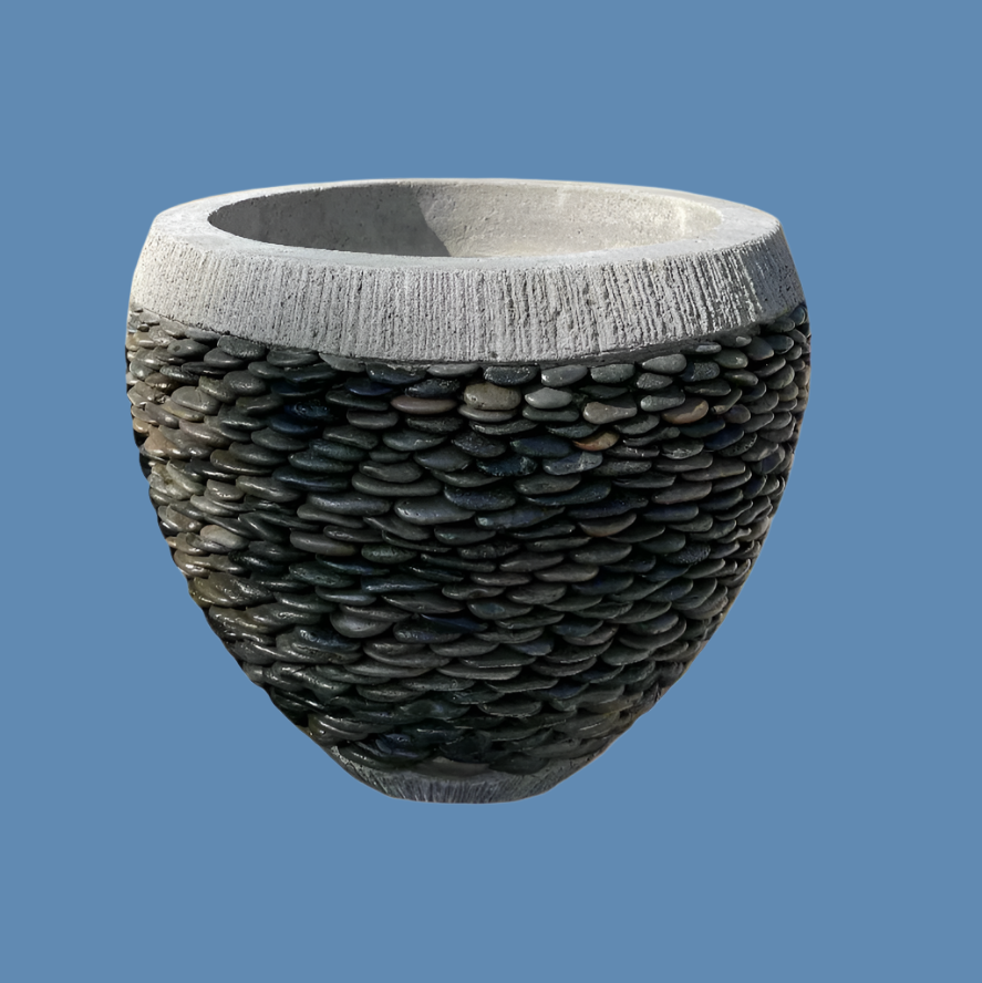 River Pebble Garden Urn