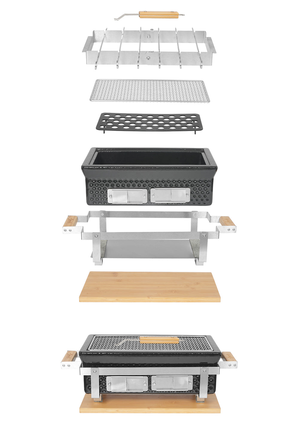 Casa Lusso 15" Hibachi Stainless Cooking Frame & Skewers (pre-order)