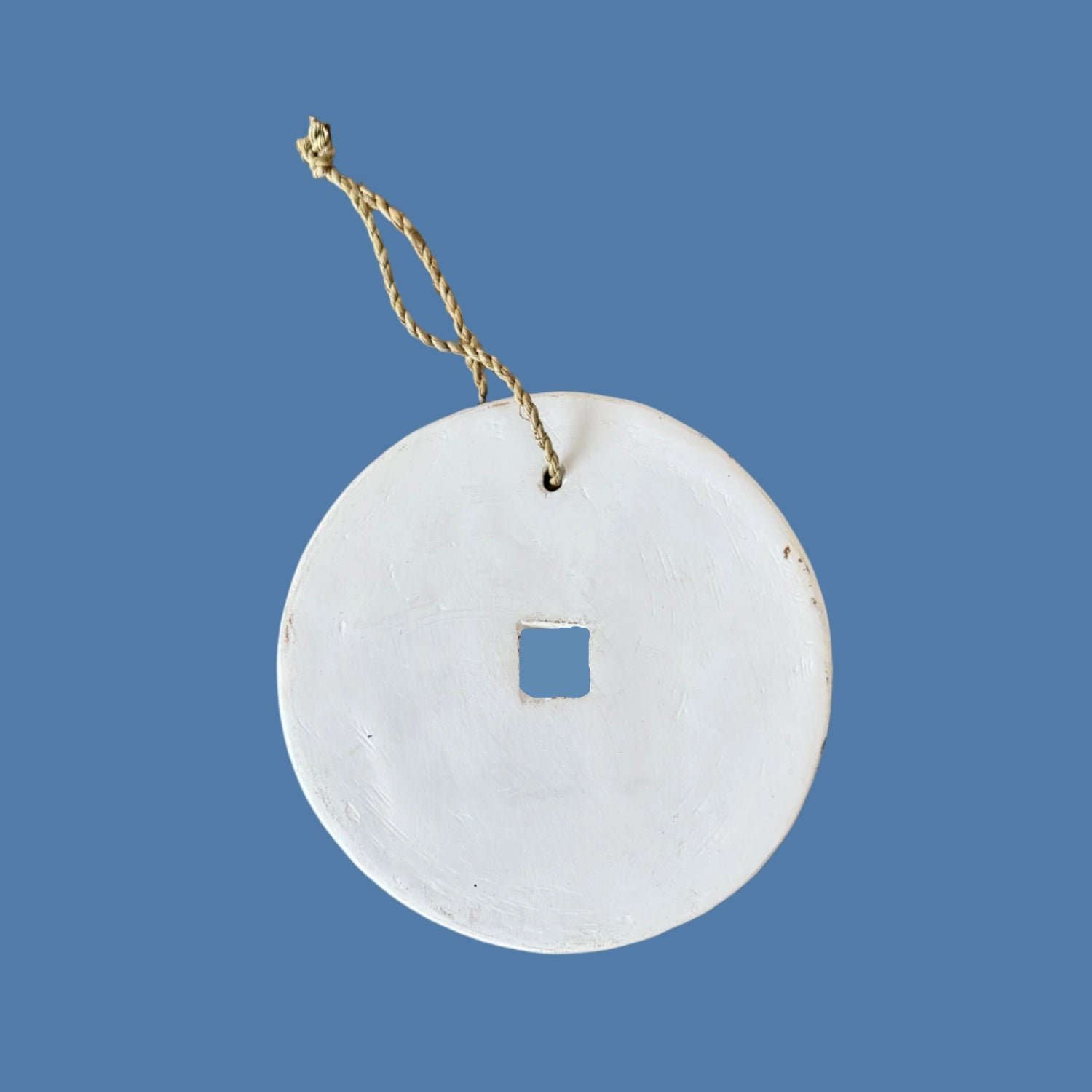 White Fiber Clay Chinese Coin rear