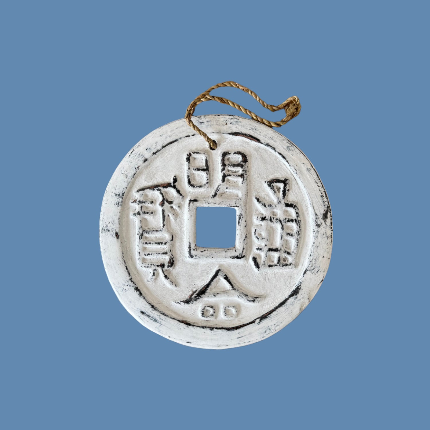 White Medium Fiber Clay Chinese Coin