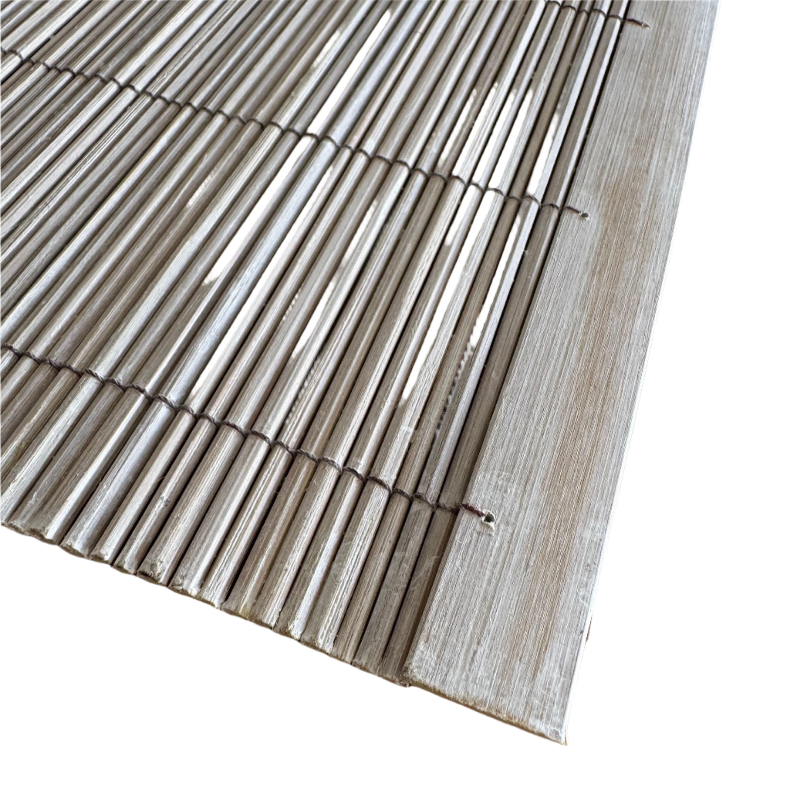 bamboo stick dining table placemat corner close up