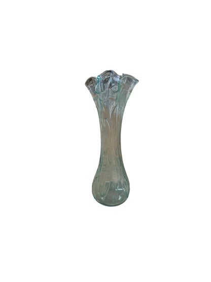 Clear folded Glass Vase