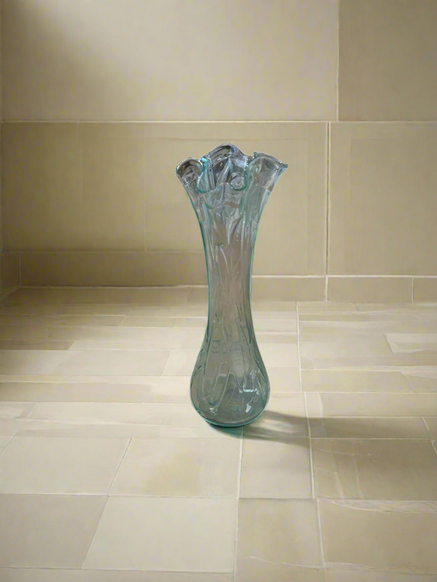 Teardrop Glass Vase with Lava Pattern