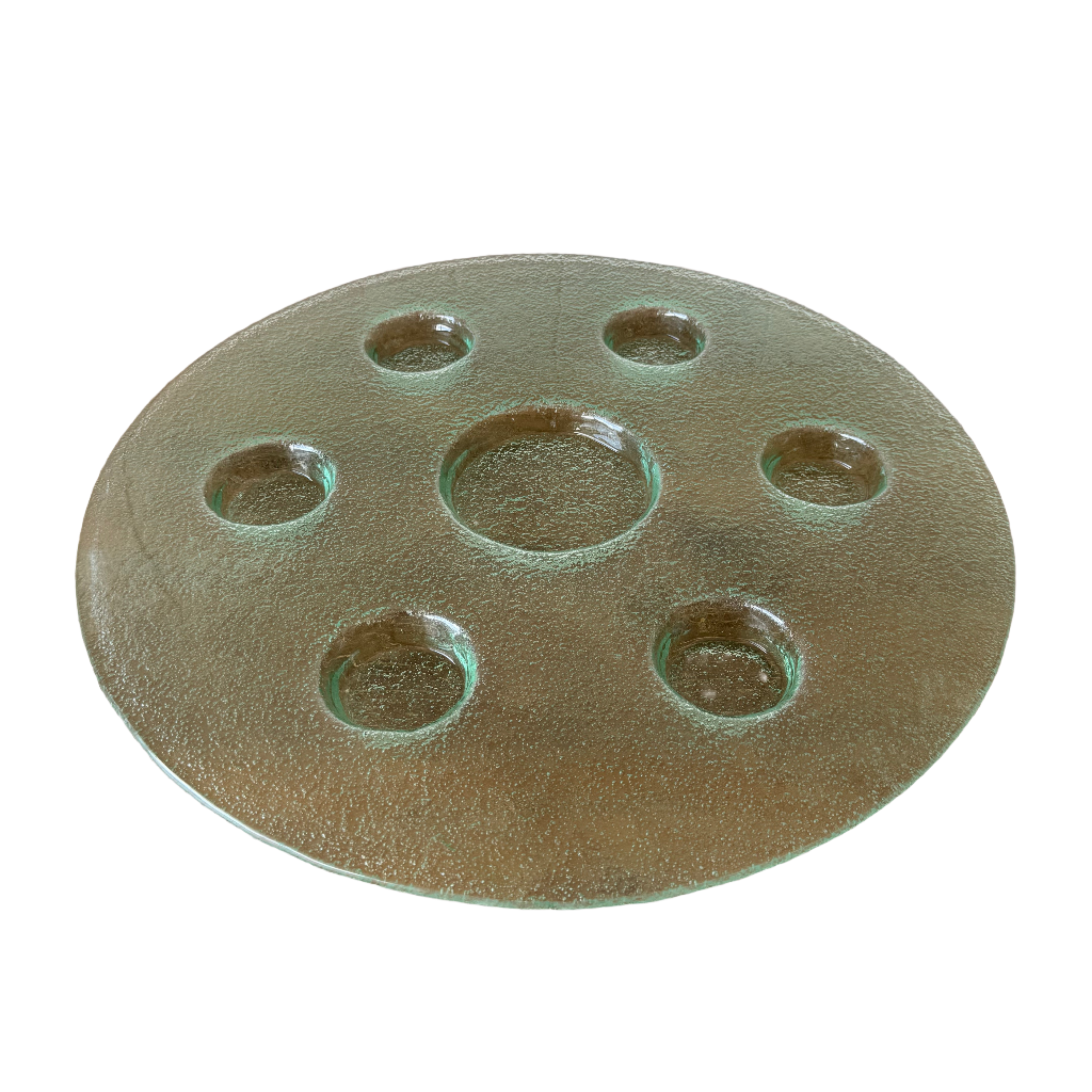 elegant round glass platter bowl