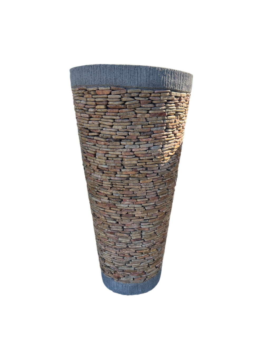 granite pebble cone garden pot