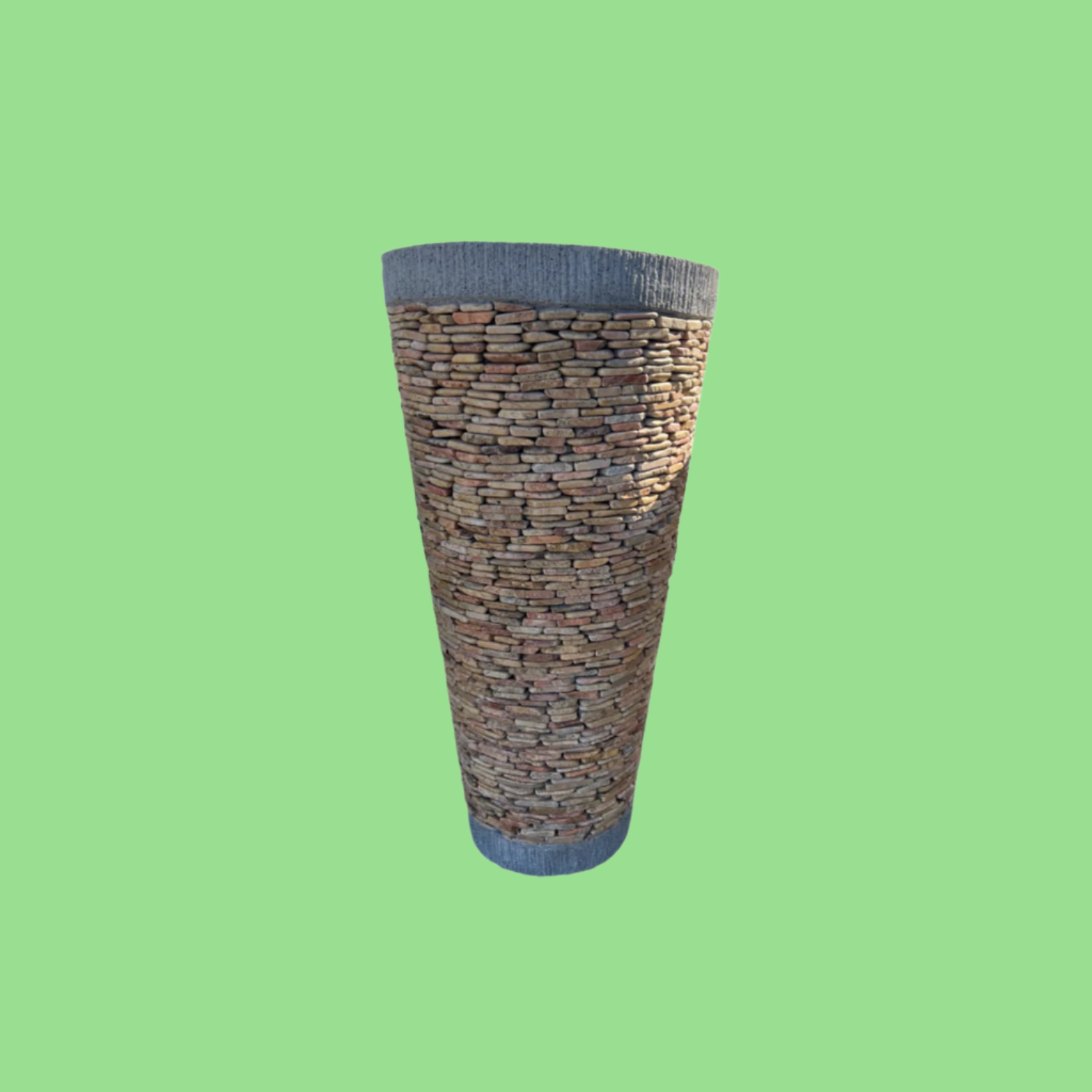 Tall Granite Pebble Cone Pot
