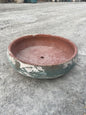 ancient green Vietnamese clay succulent garden bowl