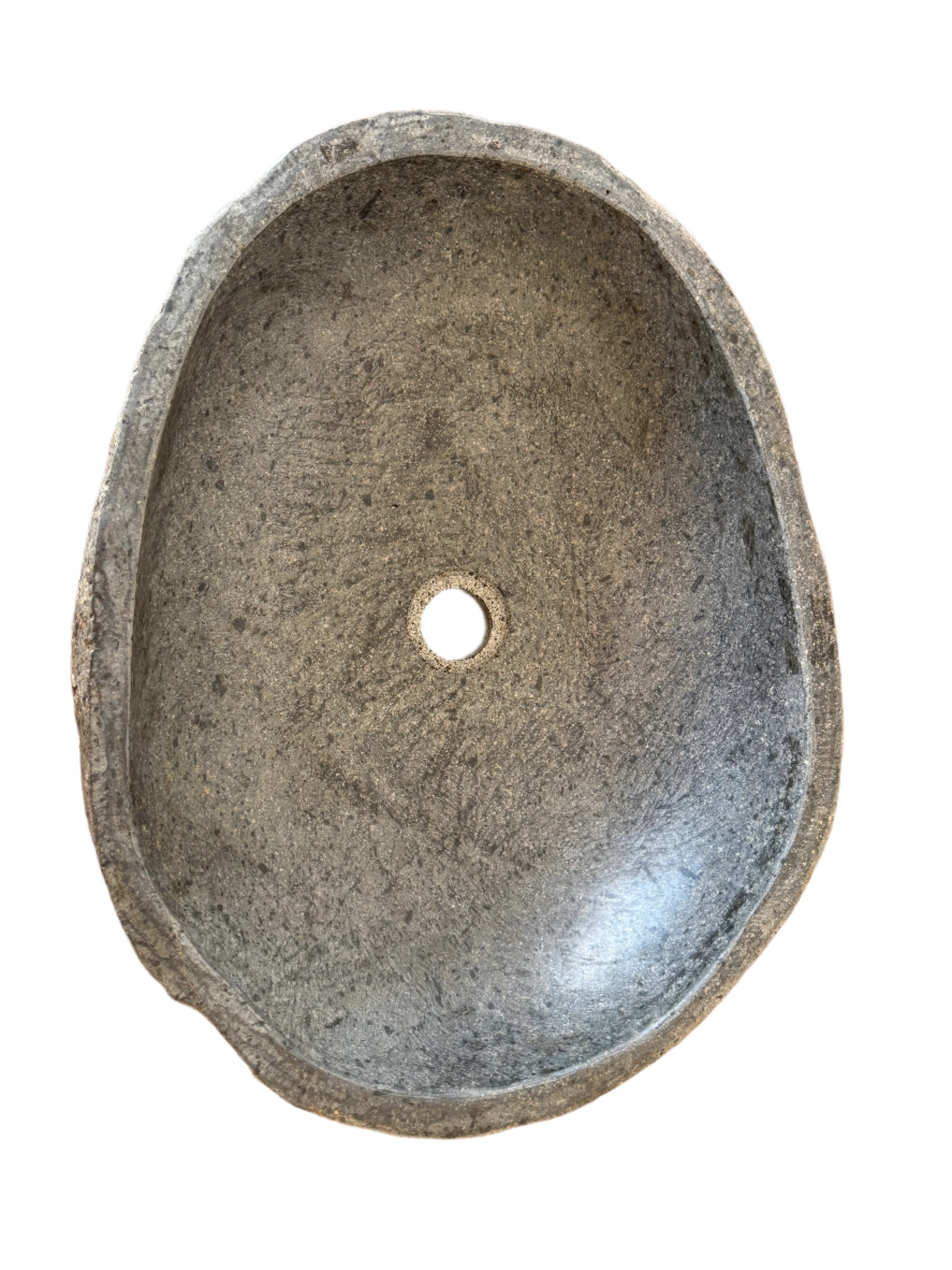 natural organic granite stone basin top view